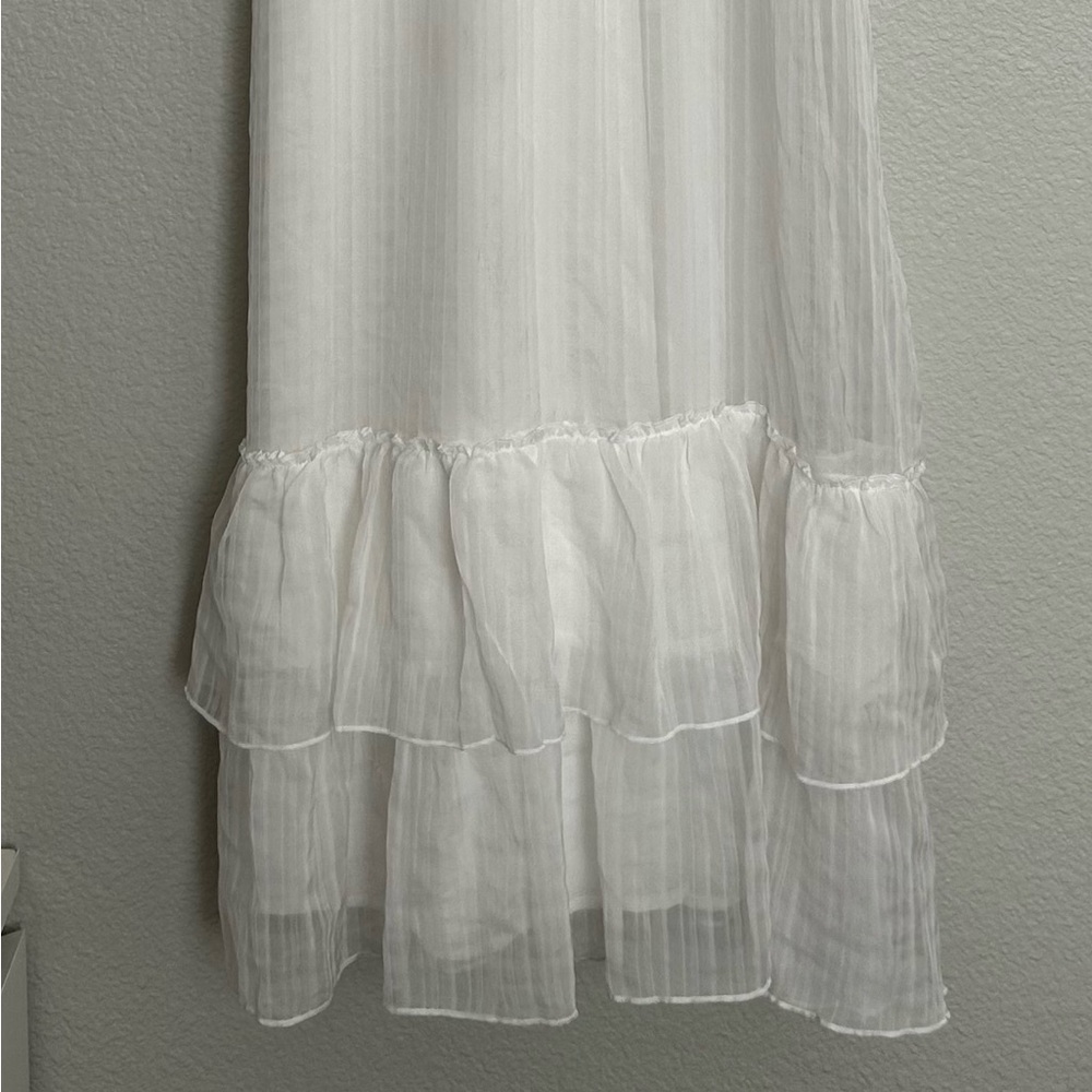 NWT LULUS Sweetest Delight White Ruffled Short Sleeve Maxi Dress - Picture 9 of 9
